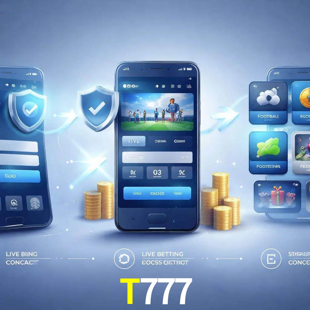 Pasos de acceso a la app T777 en pantalla de teléfono móvil