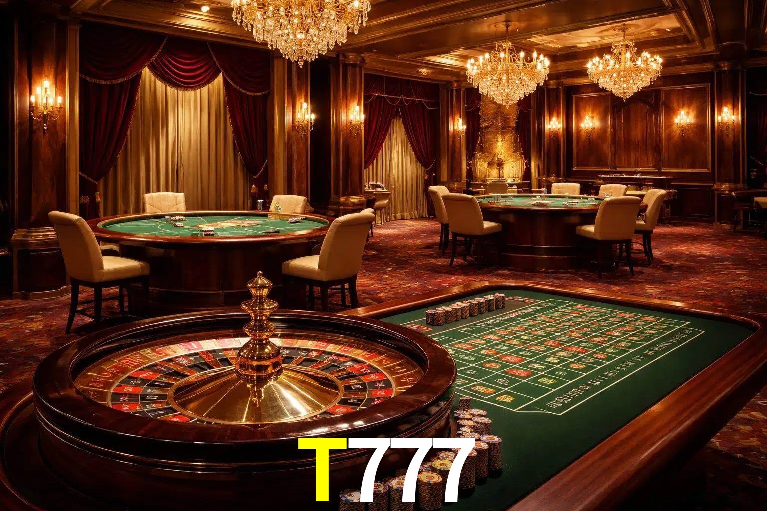 Una escena premium de mesa de casino en vivo con cartas, elementos de ruleta y un ambiente pulido de estudio de transmisión.